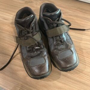 PRADA Mens Brown Leather Midcut Boot Size 10